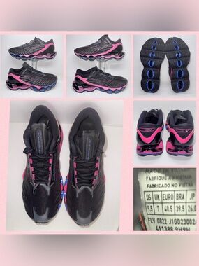 MIZUNO WAVE PROPHECY 12 Black Sneakers with Pink and Blue Accents
